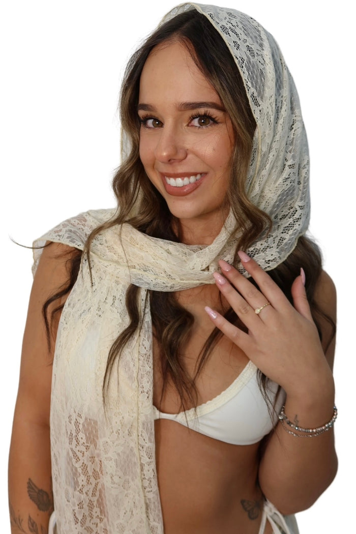 CREAM LACE SCARF