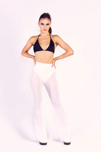 MESH FLARED PANTS
