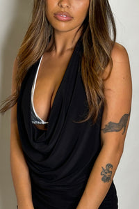 COWL NECK MINI DRESS