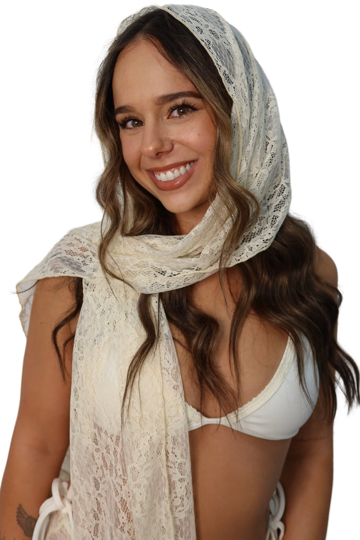 CREAM LACE SCARF