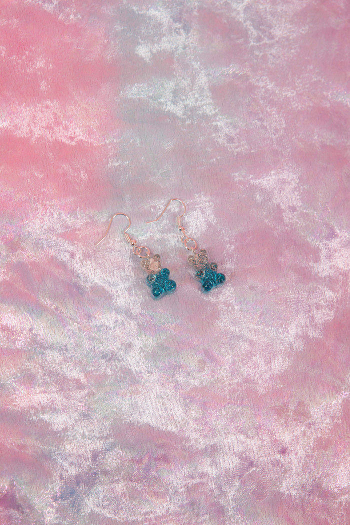 BLUE OMBRE GUMMY BEAR EARRINGS
