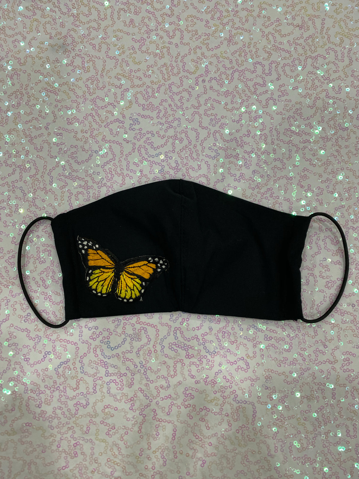 BLACK MASK - YELLOW BUTTERFLIES