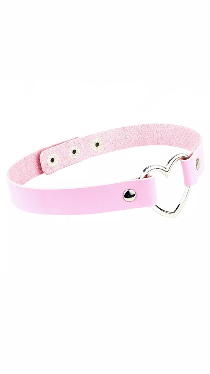 BABY PINK HEART CHOKER