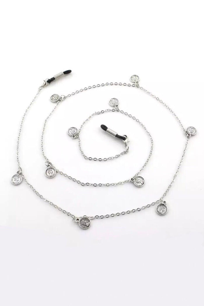 SILVER COIN SUNGLASS CHAIN
