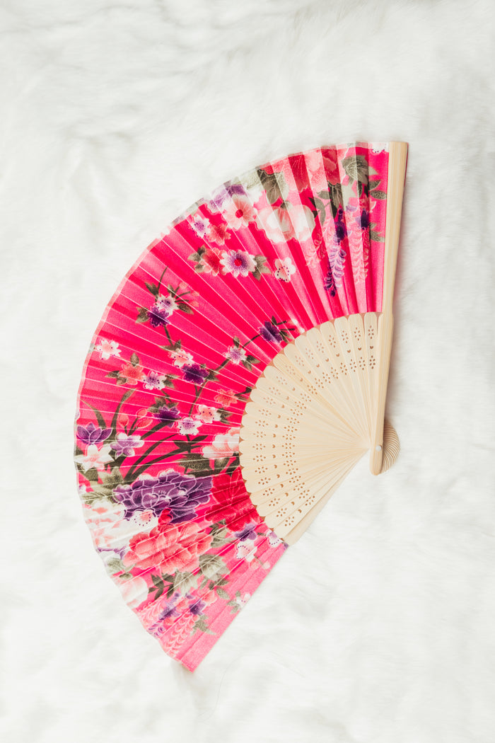 PINK ORIENTAL HAND FAN