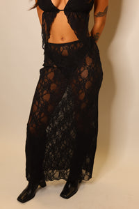 BLACK SHEER LACE MAXI - SOLD OUT