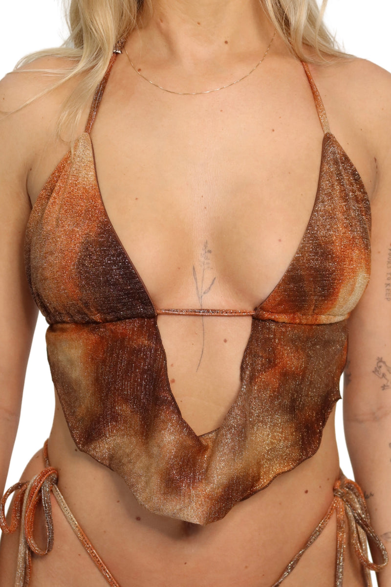 EARTHY ORANGE BIKINI TOP