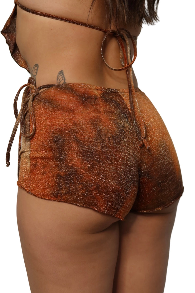 EARTHY ORANGE BOOTY SHORTS