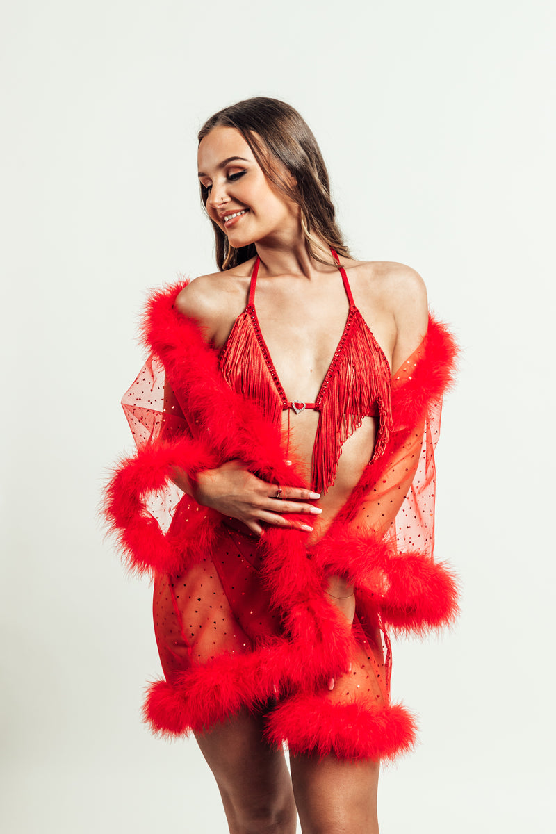 HEART KIMONO - RED