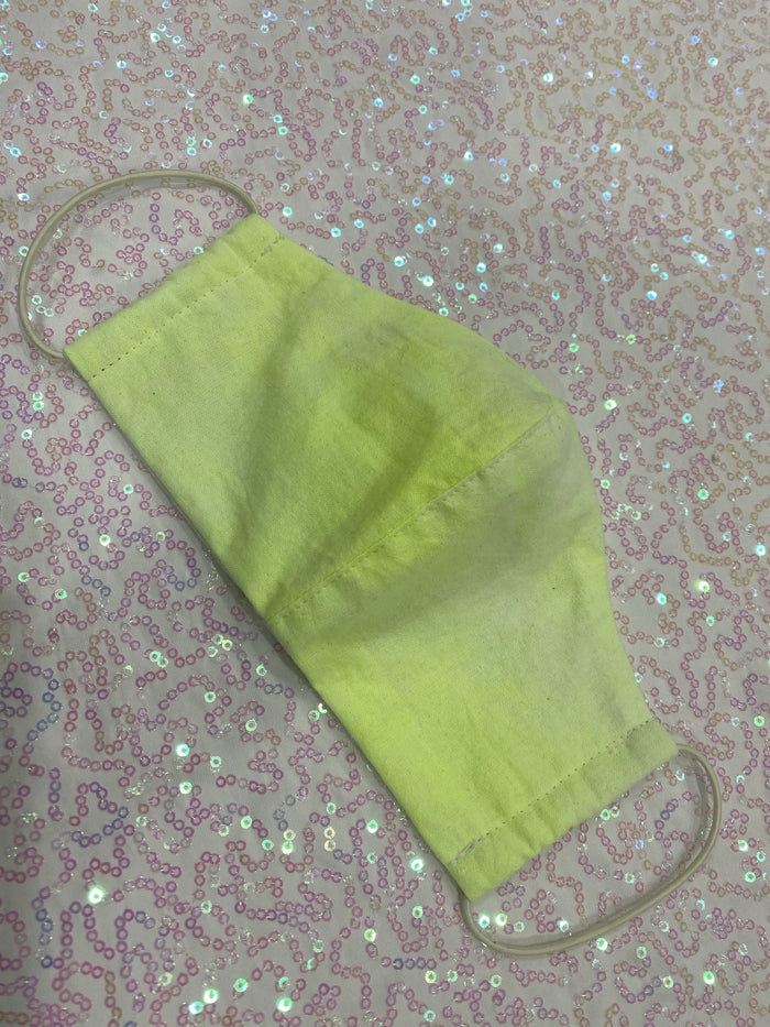 NEON YELLOW TIE DYE MASK - PLAIN