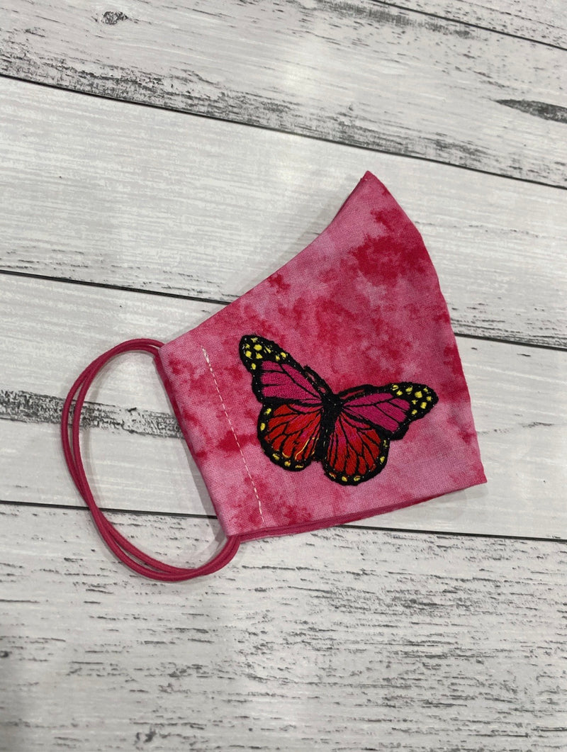 HOT PINK TIE DYE MASK - BUTTERFLY