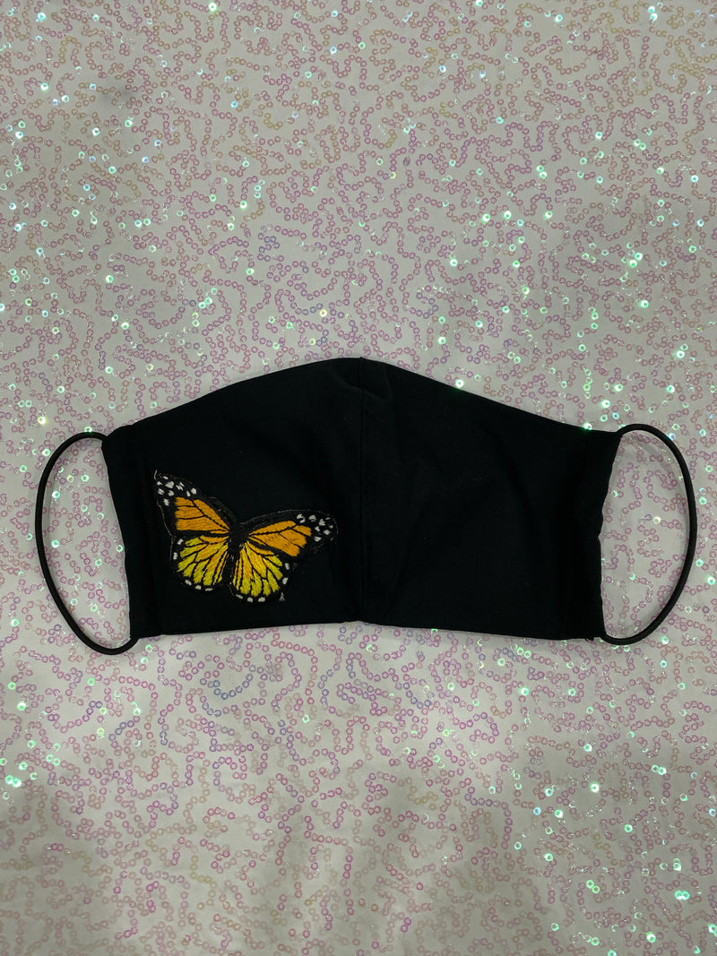 BLACK MASK - YELLOW BUTTERFLIES