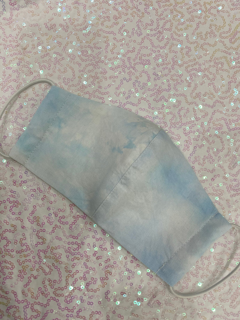 BLUE TIE DYE MASK - PLAIN
