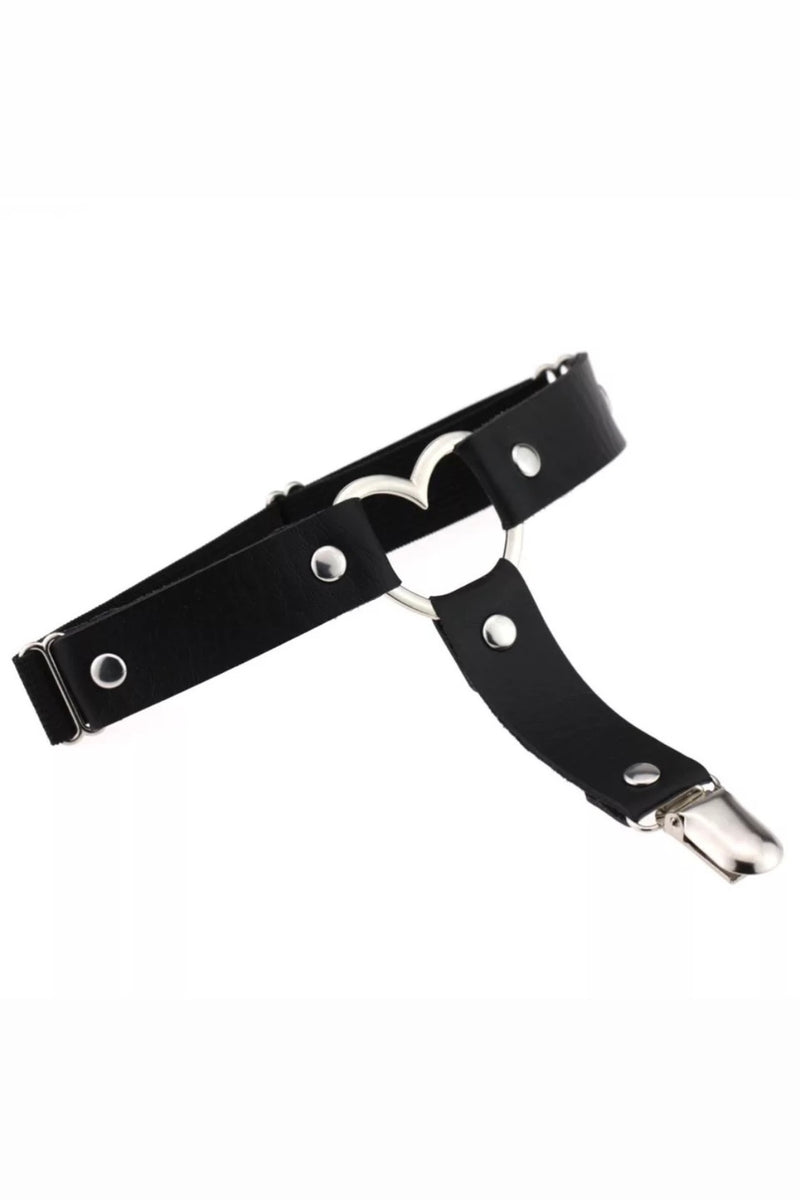 BLACK HEART LEG GARTER