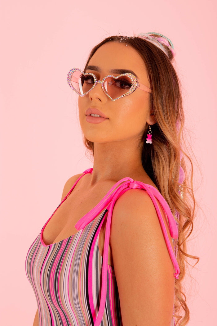 HOT PINK OMBRE GUMMY BEAR EARRINGS